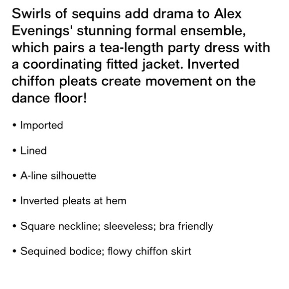 NWT/ NWOT Alex Evenings Tea Length Firework Sequin Jacket Dress Navy - Picture 8 of 16